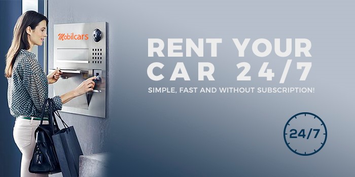 Rent your car 24/7 - Mobilcars